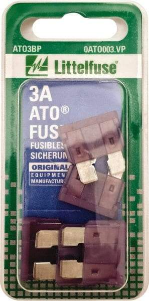 Value Collection - 3 Amp, 32 VAC/VDC, Automotive Fuse - 3/4" Long, Violet, Littlefuse ATO003 - Best Tool & Supply