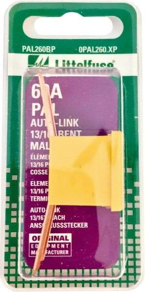 Value Collection - 60 Amp, Automotive Fuse - Yellow, Littlefuse PAL260 - Best Tool & Supply