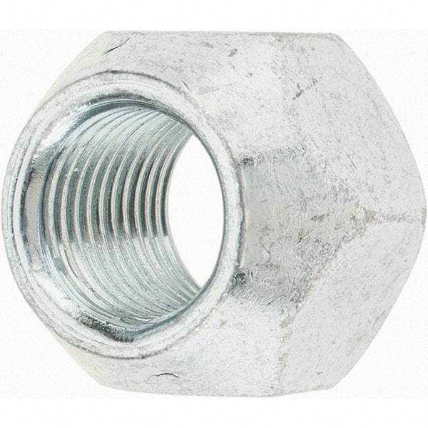 Value Collection - 1/2-20 Zinc Finish Open Wheel Nut - 13/16" Hex, 5/8" Overall Length, 60° Seat Angle - Best Tool & Supply