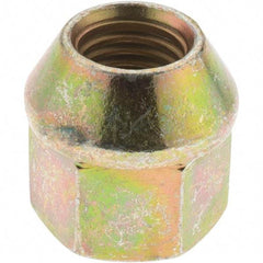 Value Collection - M12-1.5 Zinc Finish Wheel Nut - 19mm Hex, 23mm Overall Length, 60° Seat Angle - Best Tool & Supply