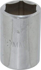 Proto - 1/2" Drive, Standard Hand Socket - 6 Points, 1-1/2" OAL, Chrome Finish - Best Tool & Supply