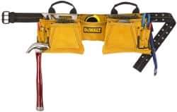 DeWALT - 29 to 46" Waist Apron - 12 Pocket, Yellow, Leather - Best Tool & Supply