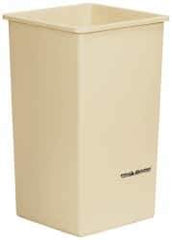 PRO-SOURCE - 14 Qt Beige Rectangle Trash Can - Polyethylene, 12-1/4" High x 8-1/4" Long x 11-1/4" Wide - Best Tool & Supply