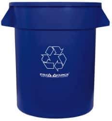 PRO-SOURCE - 20 Gal Blue Round Recycling Container - Polyethylene, 23" High - Best Tool & Supply