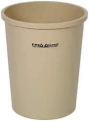 PRO-SOURCE - 44 Qt Beige Round Trash Can - Polyethylene, 18-7/8" High - Best Tool & Supply