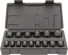 15 Pc 1/2″ Drive Impact Socket Set 3/8 to 1-1/4″, 6 Points, Black Finish