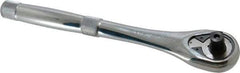 Proto - 1/2" Drive Pear Head Quick-Release Ratchet - Chrome Finish, 10-1/2" OAL, 45 Gear Teeth, Standard Head - Best Tool & Supply