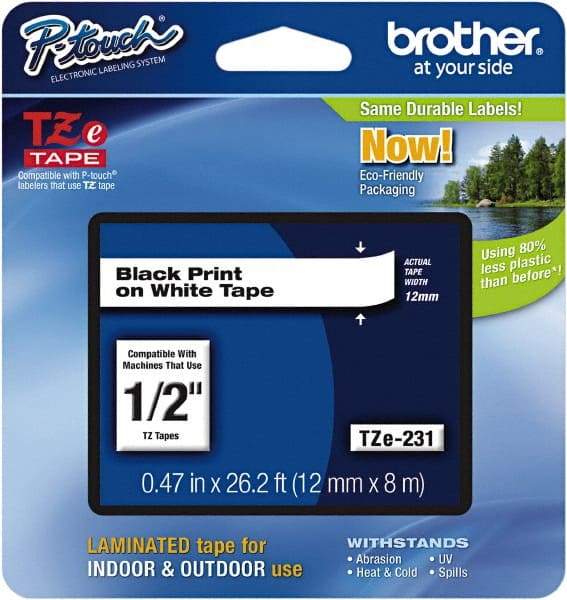 Brother - 1/2" Wide, White Label Tape - For Label Maker - Best Tool & Supply