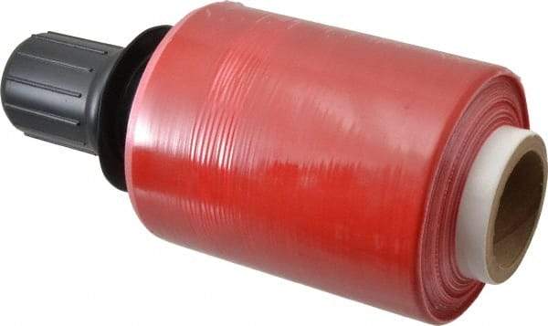 Stretch Associates - 5" x 1,000' 80 Gauge Red Bundling Stretch Film with Dispenser - 4 Piece, 80 Gauge, Red - Best Tool & Supply