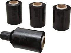 Stretch Associates - 5" x 1,000' 80 Gauge Black Bundling Stretch Film with Dispenser - 4 Piece, 80 Gauge, Black - Best Tool & Supply