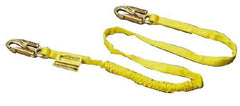 Miller - 6' Long, 2 Leg Locking Snap Hook Harness Shock Absorbing Lanyard - Polyester Webbing, Locking Snap Hook Anchorage Connection - Best Tool & Supply