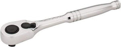 Stanley - 3/8" Drive Pear Head Quick-Release Ratchet - Chrome Finish, 8" OAL - Best Tool & Supply