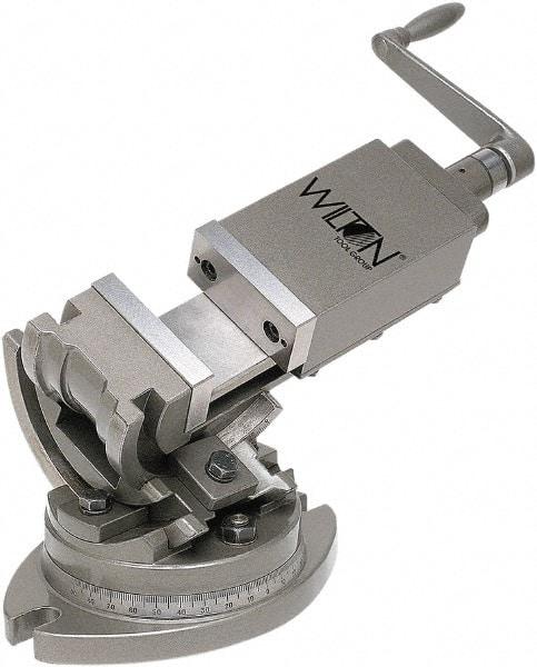 Wilton - 5" Jaw Width, 5" Jaw Opening Capacity, Angle Swivel Machine Vise - Manual Operation, 1 Station, 17-1/2" Long x 12" High x 1-3/4" Deep - Best Tool & Supply