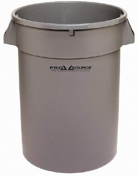 PRO-SOURCE - 32 Gal Gray Round Trash Can - Polyethylene, 27-3/4" High - Best Tool & Supply