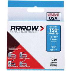 Arrow - 3/8" Wide Galvanized Steel Heavy-Duty Staples - 17/32" Leg Length - Best Tool & Supply