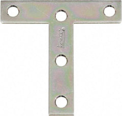 National Mfg. - 3" Long x 3" Wide Steel Tee Plates - Zinc Plated Finish - Best Tool & Supply