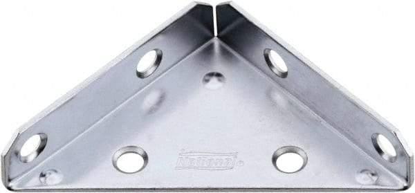 National Mfg. - 3" Long x 3" Wide Steel Corner Braces - Zinc Plated Finish - Best Tool & Supply