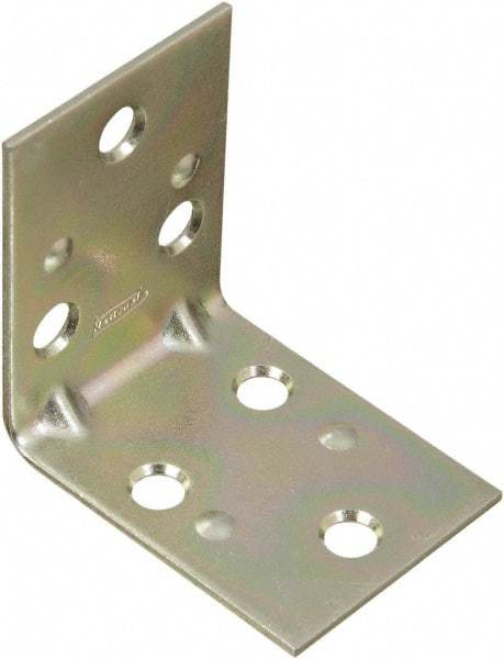 National Mfg. - 2" Long x 1-1/2" Wide Steel Corner Braces - Zinc Plated Finish - Best Tool & Supply