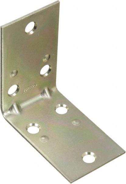 National Mfg. - 2-1/2" Long x 1-1/2" Wide Steel Corner Braces - Zinc Plated Finish - Best Tool & Supply