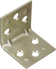 National Mfg. - 1-1/2" Long x 1-1/2" Wide Steel Corner Braces - Zinc Plated Finish - Best Tool & Supply