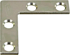 National Mfg. - 1-1/2" Long x 3/8" Wide Steel Corner Braces - Zinc Plated Finish - Best Tool & Supply