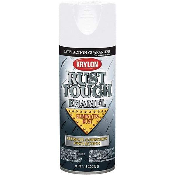 Krylon - White, Gloss, Rust Proof Enamel Spray Paint - 25 Sq Ft per Can, 12 oz Container, Use on Wood, Metal - Best Tool & Supply