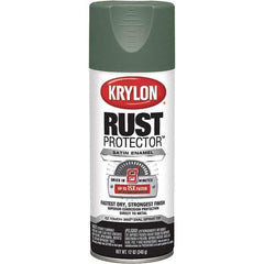 Krylon - Moss Green, Satin, Rust Proof Enamel Spray Paint - 25 Sq Ft per Can, 12 oz Container, Use on Plaster, Glass, Ceramic, Wicker, Concrete, Masonry, Wood, Metal - Best Tool & Supply