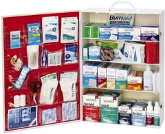 Medique - 1,300 Piece, 125 Person, Industrial First Aid Kit - 15-1/4" Wide x 22-1/4" Deep x 5-1/2" High, Metal Cabinet - Best Tool & Supply