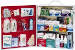 Medique - 1,100 Piece, 100 Person, Industrial First Aid Kit - 13-3/4" Wide x 16-1/4" Deep x 5-1/2" High, Metal Cabinet - Best Tool & Supply