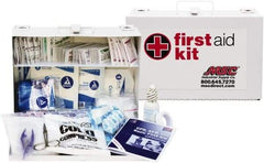 Medique - 150 Piece, 25 Person, Industrial First Aid Kit - 11" Wide x 7-1/2" Deep x 2-1/2" High, Metal Case - Best Tool & Supply