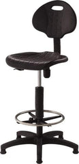 NPS - 18 Inch Wide x 17 Inch Deep x 39 to 47 Inch High, Plastic Base, Polyurethane Chair - Polyurethane Seat, Black - Best Tool & Supply