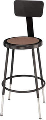 NPS - 14 Inch Wide x 14 Inch Deep x 19 to 26-1/2 Inch High, Steel Base, Adjustable Height Stool - Hardboard Seat, Black - Best Tool & Supply