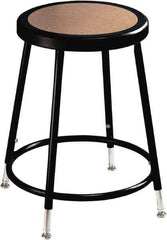 NPS - 14 Inch Wide x 14 Inch Deep x 19 to 26-1/2 Inch High, Steel Base, Adjustable Height Stool - Hardboard Seat, Black - Best Tool & Supply