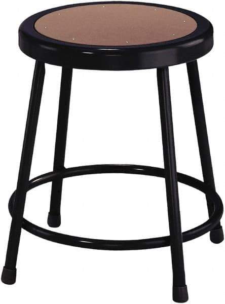 NPS - 18 Inch High, Stationary Fixed Height Stool - 14 Inch Deep x 14 Inch Wide, Hardboard Seat, Black - Best Tool & Supply