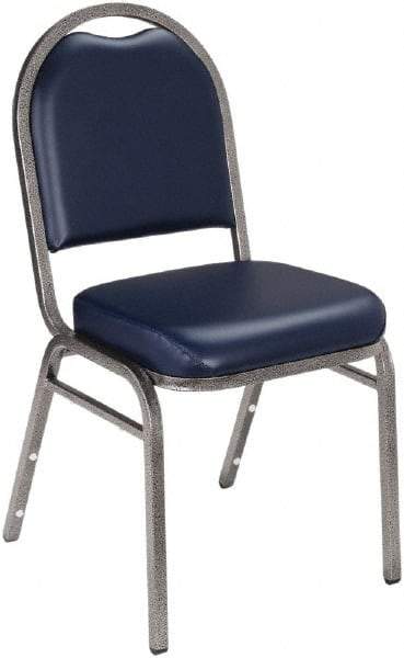 NPS - Vinyl Blue Stacking Chair - Silver Frame, 18" Wide x 20" Deep x 34" High - Best Tool & Supply