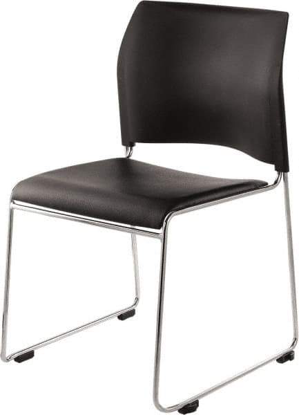 NPS - Vinyl Black Stacking Chair - Chrome Frame, 20" Wide x 19-1/4" Deep x 30" High - Best Tool & Supply