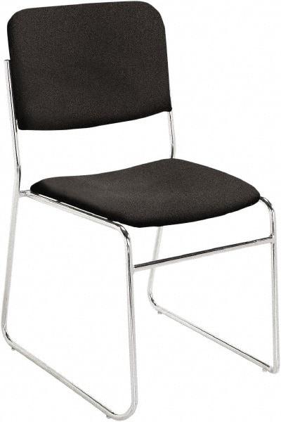 NPS - Fabric Black Stacking Chair - Chrome Frame, 19" Wide x 21" Deep x 33" High - Best Tool & Supply