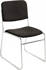 NPS - Fabric Black Stacking Chair - Chrome Frame, 19" Wide x 21" Deep x 33" High - Best Tool & Supply