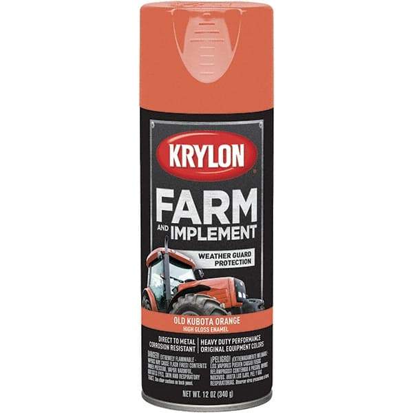 Krylon - Kubota Orange, 12 oz Net Fill, Gloss, Farm & Equipment Spray Paint - 12 oz Container, Use on Equipment - Best Tool & Supply