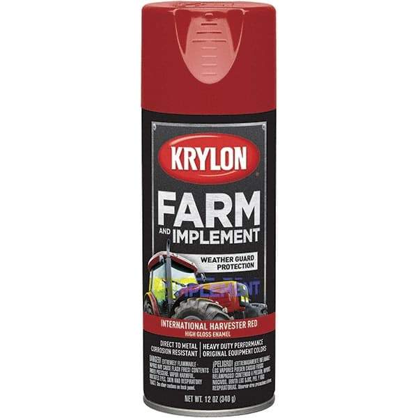 Krylon - Red (International Harvester), 12 oz Net Fill, Gloss, Farm & Equipment Spray Paint - 12 oz Container, Use on Equipment - Best Tool & Supply