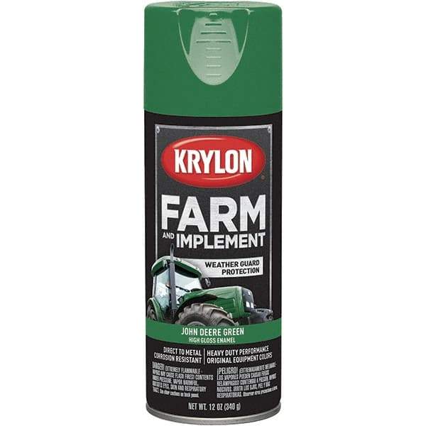 Krylon - Green (John Deere), 12 oz Net Fill, Gloss, Farm & Equipment Spray Paint - 12 oz Container, Use on Equipment - Best Tool & Supply