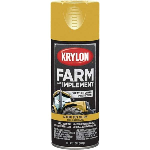 Krylon - School Bus Yellow, 12 oz Net Fill, Gloss, Farm & Equipment Spray Paint - 12 oz Container, Use on Equipment - Best Tool & Supply