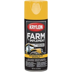 Krylon - Yellow, 12 oz Net Fill, Gloss, Farm & Equipment Spray Paint - 12 oz Container, Use on Equipment - Best Tool & Supply