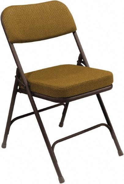 NPS - 18" Wide x 20-3/4" Deep x 32" High, Steel & Fabric Folding Chair with Fabric Padded Seat - Gold - Best Tool & Supply