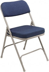 NPS - 18" Wide x 20-3/4" Deep x 32" High, Steel & Fabric Folding Chair with Fabric Padded Seat - Blue - Best Tool & Supply