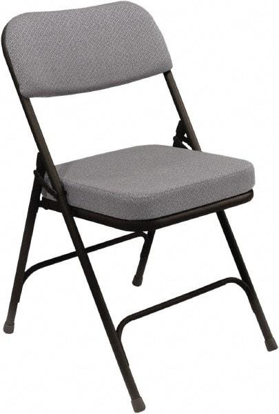 NPS - 18" Wide x 20-3/4" Deep x 32" High, Steel & Fabric Folding Chair with Fabric Padded Seat - Grey - Best Tool & Supply