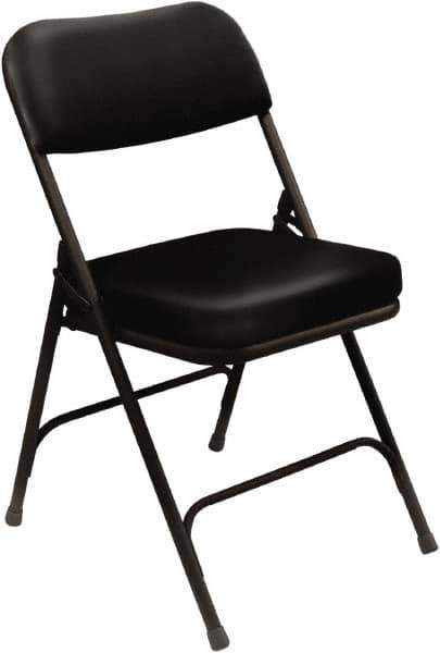 NPS - 18" Wide x 20-3/4" Deep x 32" High, Steel & Vinyl Folding Chair with Vinyl Padded Seat - Black - Best Tool & Supply