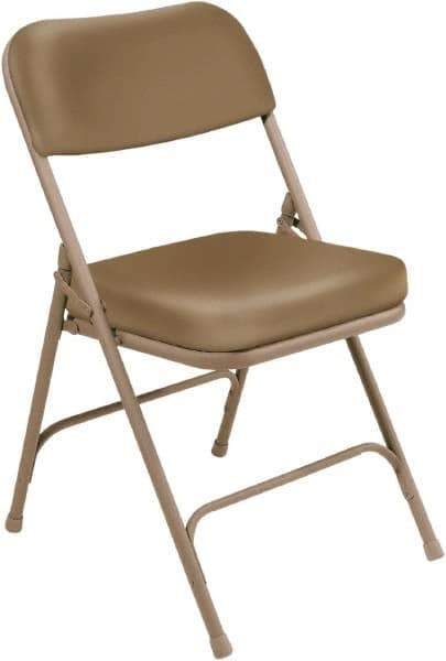 NPS - 18" Wide x 20-3/4" Deep x 32" High, Steel & Vinyl Folding Chair with Vinyl Padded Seat - Beige - Best Tool & Supply