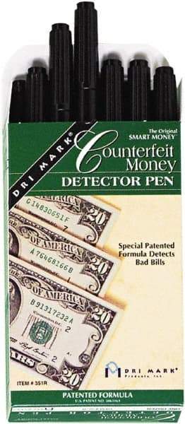 Dri-Mark - Black Counterfeit Detector Marker - Felt Tip, Chemically Sensitive Ink - Best Tool & Supply