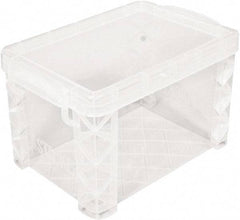 ADVANTUS - 1 Compartment, 6-1/4 Inch Wide x 4-1/4 Inch Deep x 4-1/4 Inch High, Card File Box With Lift-Off Lid - Plastic, Clear - Best Tool & Supply